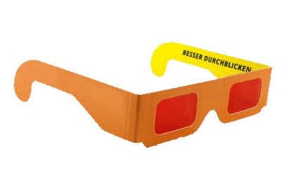 Papieren 3d-bril met decoder