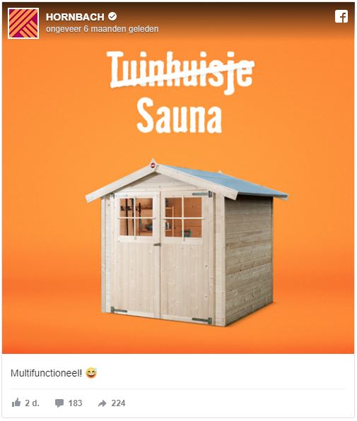 social media inhaker tuinhuisje sauna 40 graden hornbach