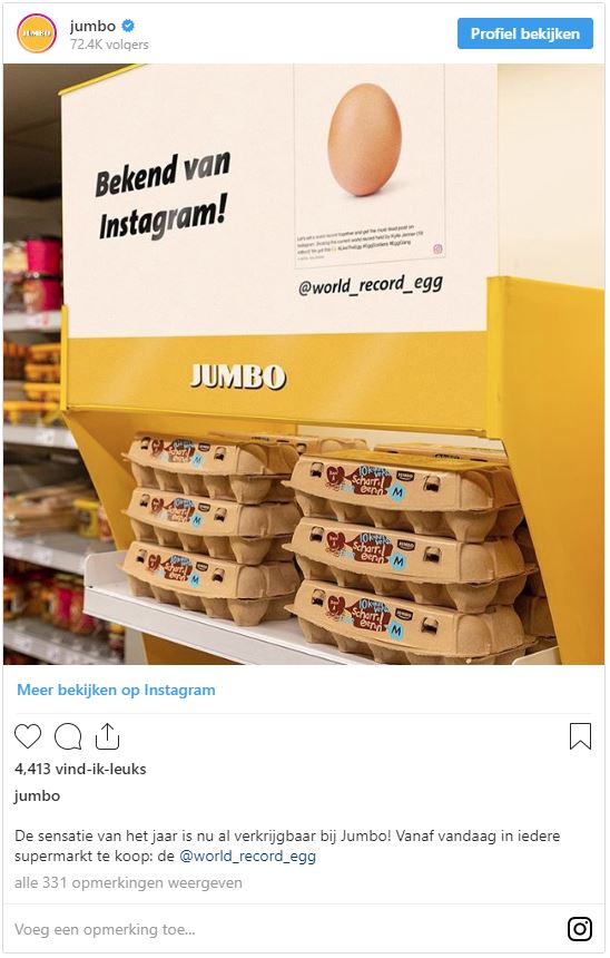 social media inhaker world record egg eieren verkoop jumbo