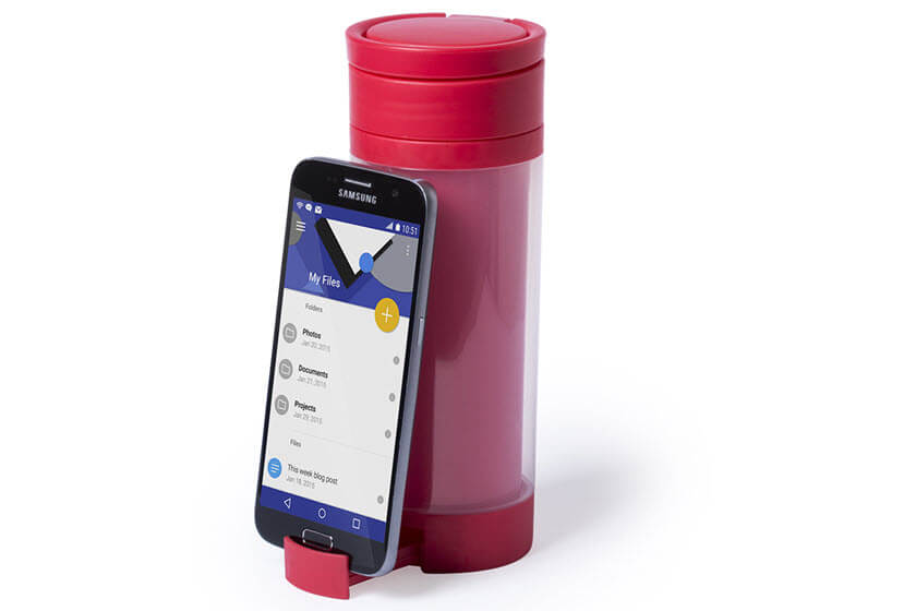 390 ml flessen met telefoonhouder