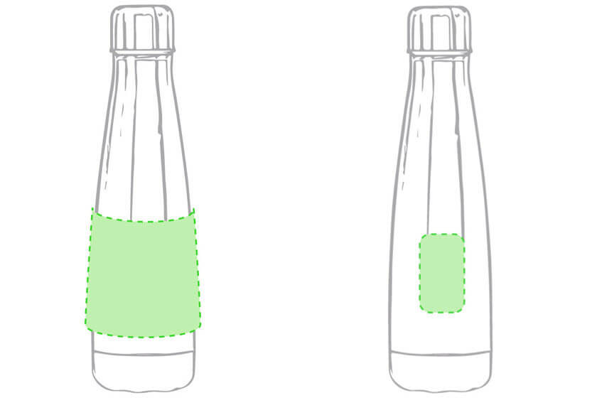 630 ml rvs drinkflessen opdruk positie