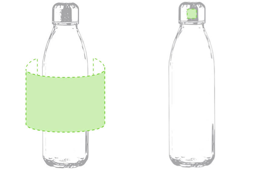 650 ml gekleurde drinkflessen opdruk positie
