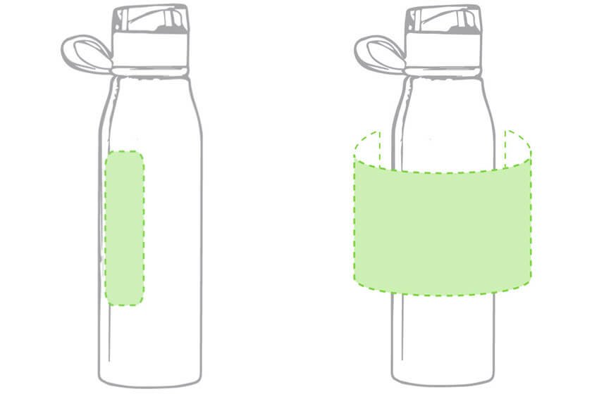 700 ml aluminium drinkflessen opdruk positie