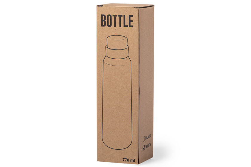 770 ml rvs drinkflessen bedrukt in doosje