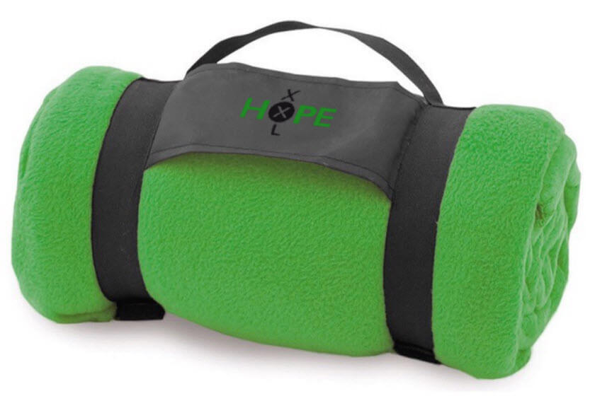 fleece dekens met handvat bedrukken