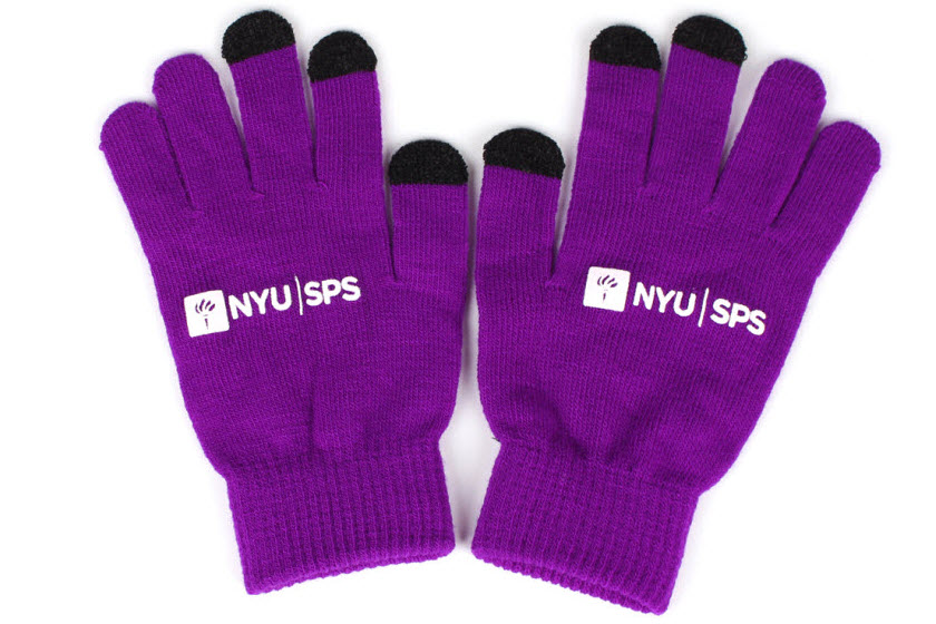 bedrukte touchscreen handschoenen met rubberprint