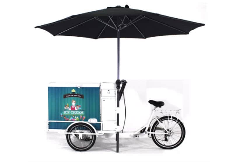 Goedkope fiets met koeling ijscofiets met parasol