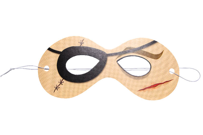 kartonnen oogmaskers met elastiek piraat