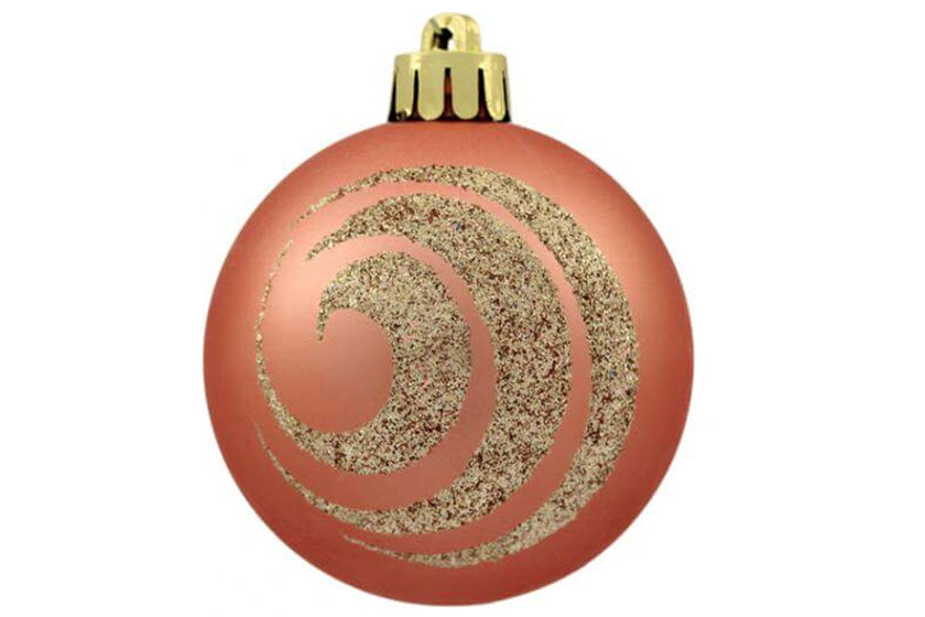Glitter kerstballen met glitter print Promoboer