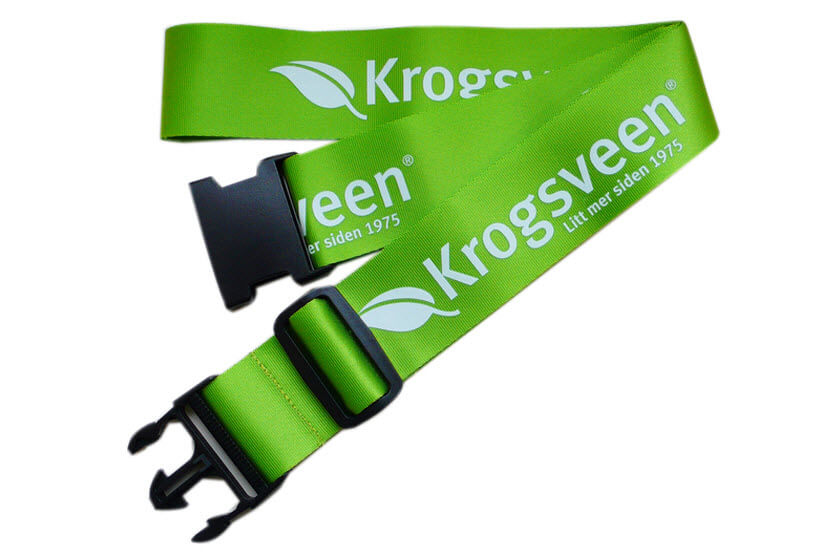 groene kofferriemen met logo
