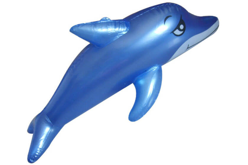 opblaasbare dolfijn met logo