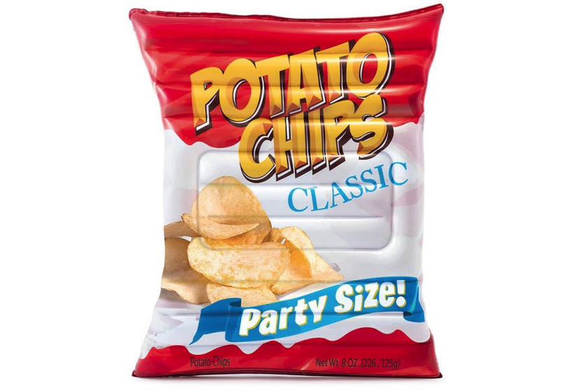 opblaasbare zak chips luchtbed bedrukt