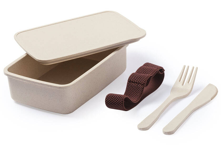 gepersonaliseerde milieuvriendelijke lunchbox van bamboe materiaal