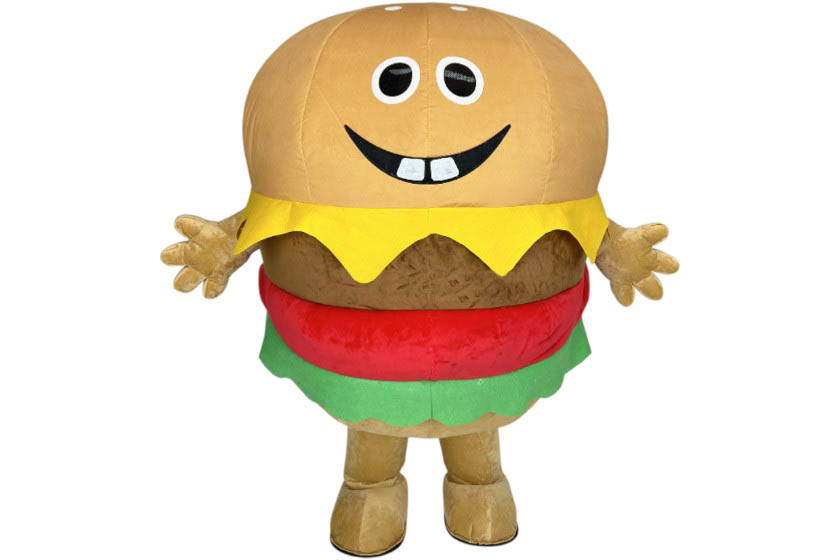 mascottepakken in productvorm hamburgerpak