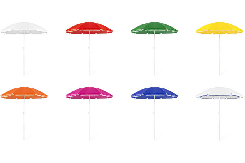bedrukte parasols in effen kleur