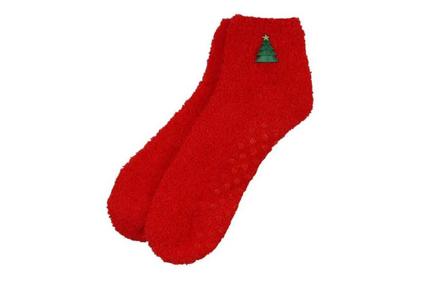 rode sokken met opdruk