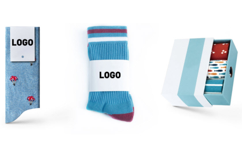 custom sokken in verpakking