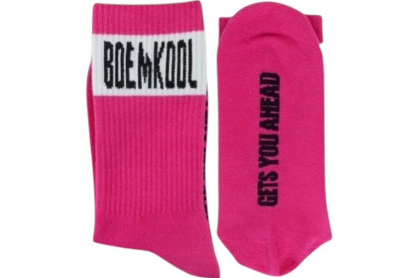 roze sokken bedrukt