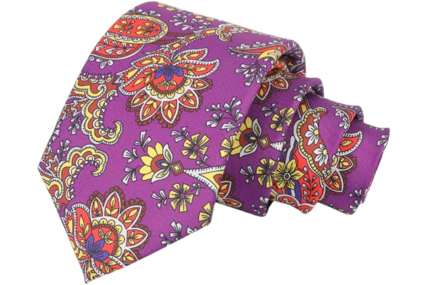 paarse stropdassen met bedrukking
