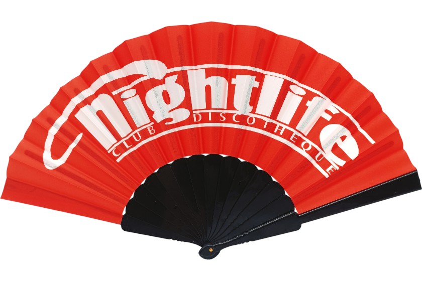 rode waaiers bedrukte