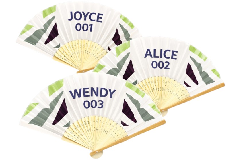 waaiers personaliseren met unieke namen en nummering