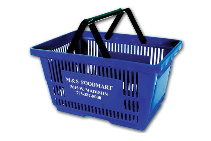 winkelmandjes van plastic bedrukken